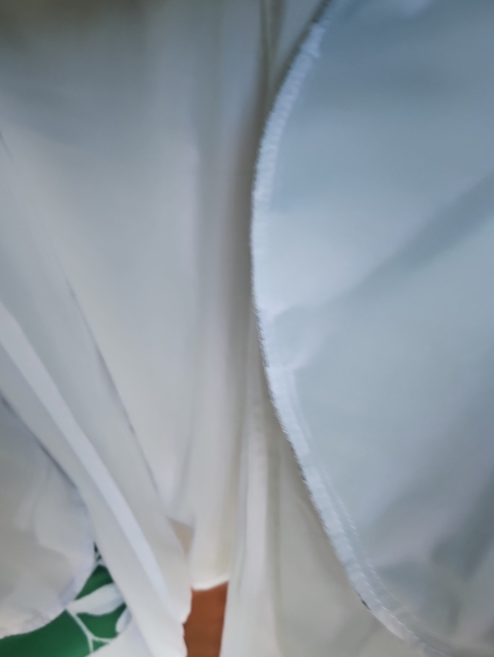 Mestiza White Sample Dress with Green Floral Print Fit And Flare With Pockets - Picture 5 of 6